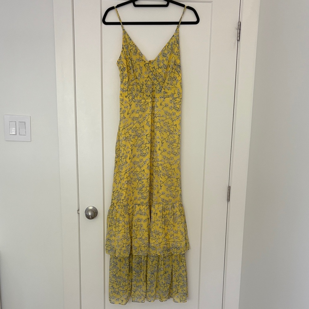 Banana Republic Yellow Floral Maxi Dress